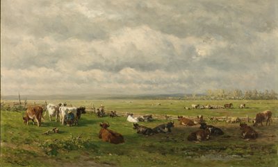 Paisaje de pradera con ganado, c.1880 de Willem Roelofs